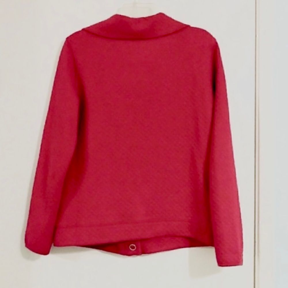 Style & co. Red Quilted Snap Button Down Sweater - Picture 2 of 6